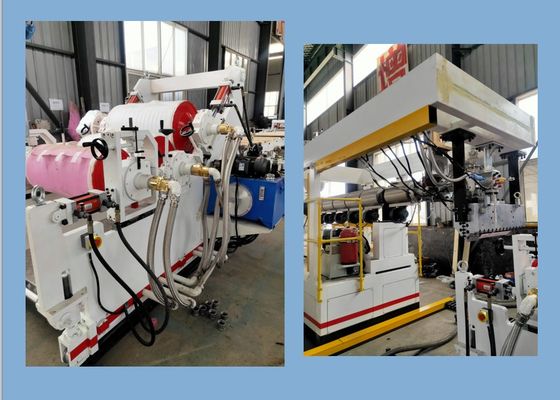 1000mm প্লাস্টিক শীট এক্সট্রুশন লাইন 500kg/H একক স্ক্রু PP PS শীট এক্সট্রুডার